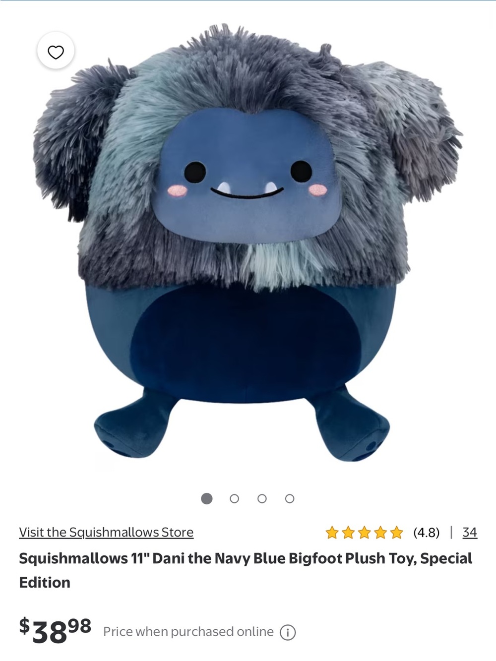 💙 Squishmallows Dani the Navy Blue Bigfoot Plush – Special Edition